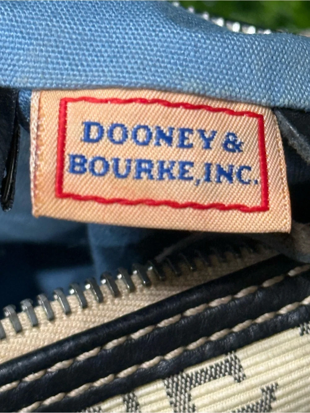 Vintage Dooney & Bourke Signature Shoulder Canvas Barrel Bag
